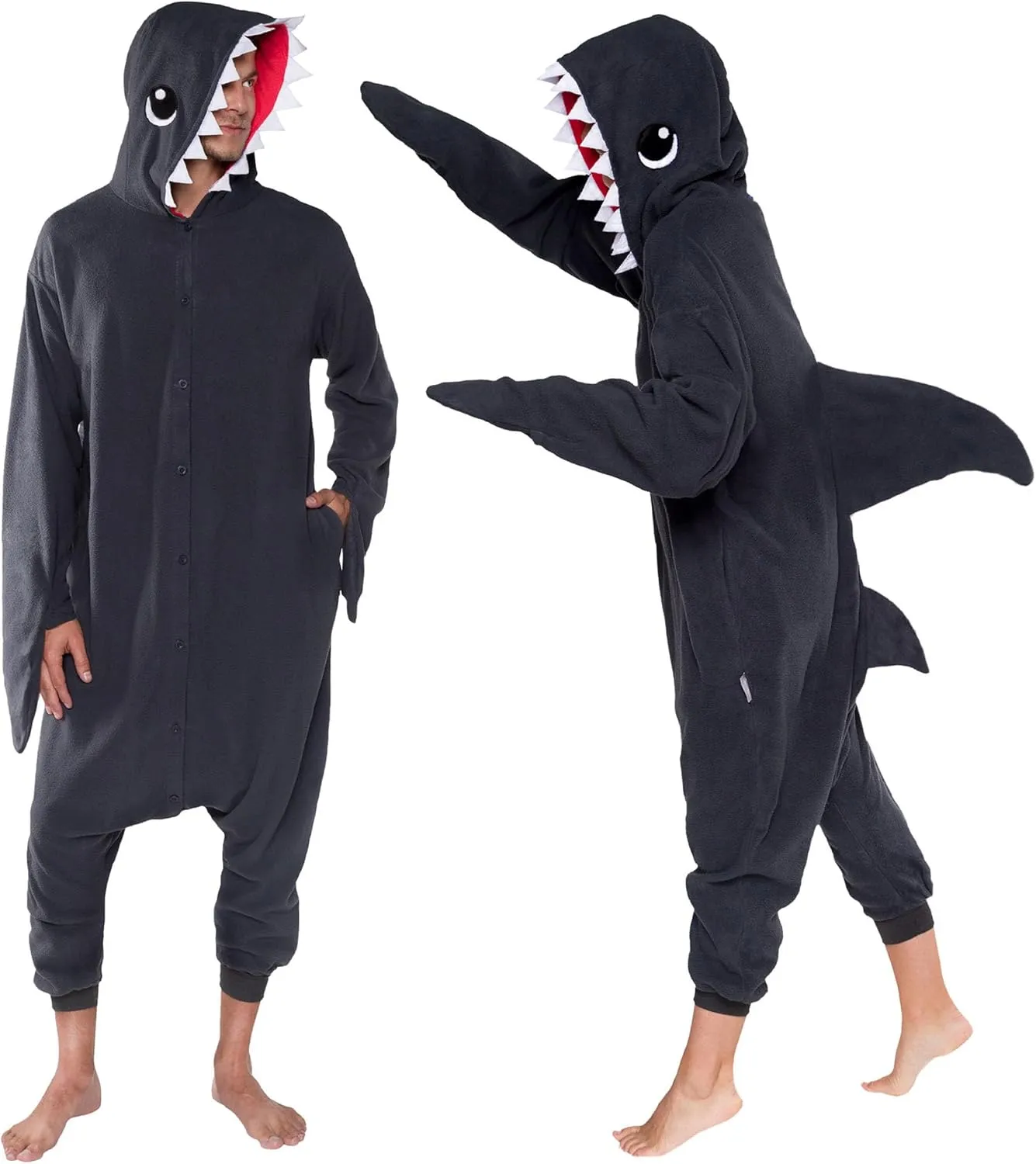 Funziez! Adult Onesie Halloween Costume - Animal and Sea Creature - Plush One Piece Cosplay Suit for Adults, Men and Women