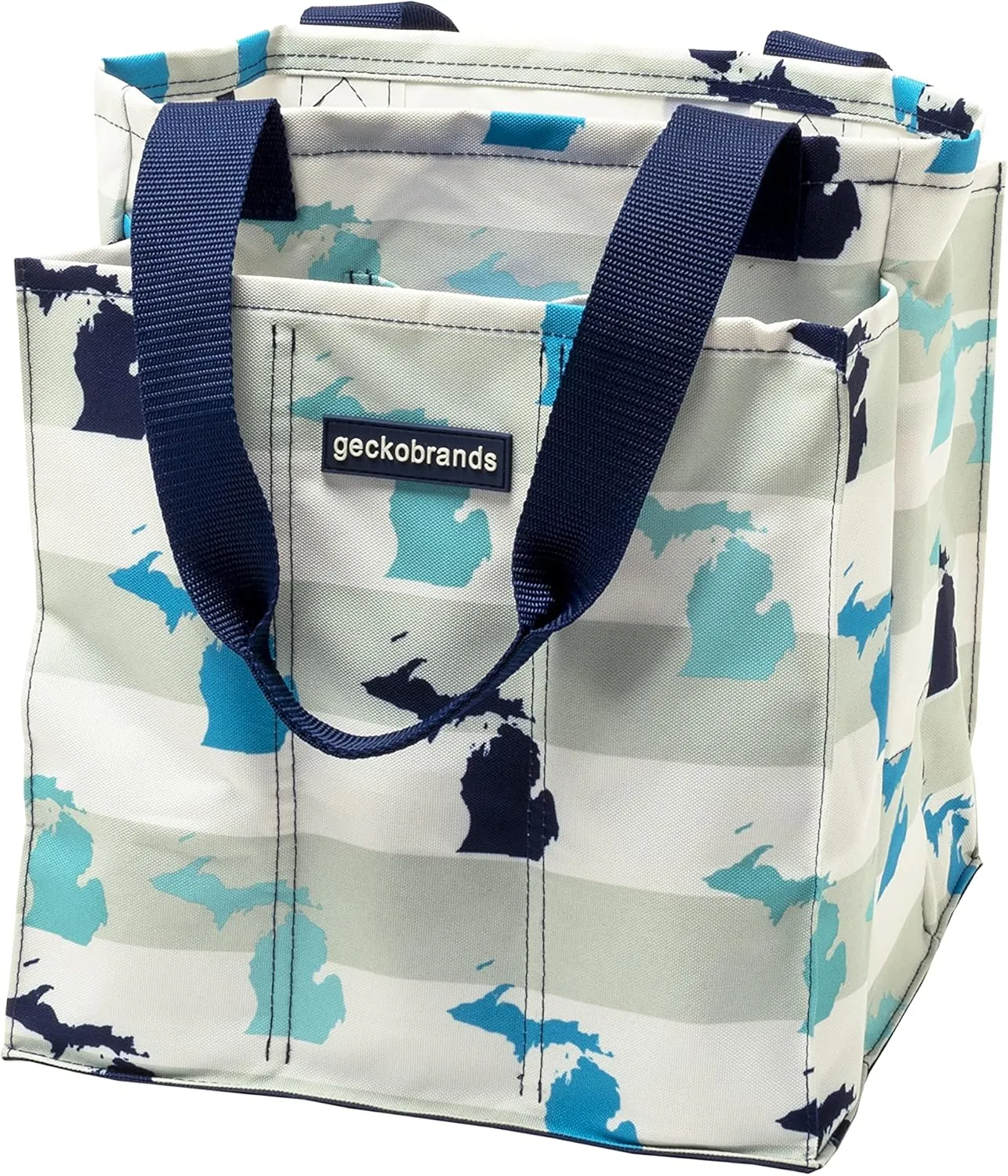geckobrands 7 Pocket Market Tote Bags - Lightweight Multipurpose Organizer Pool Beach Travel Grocery Bag Multiple Pockets