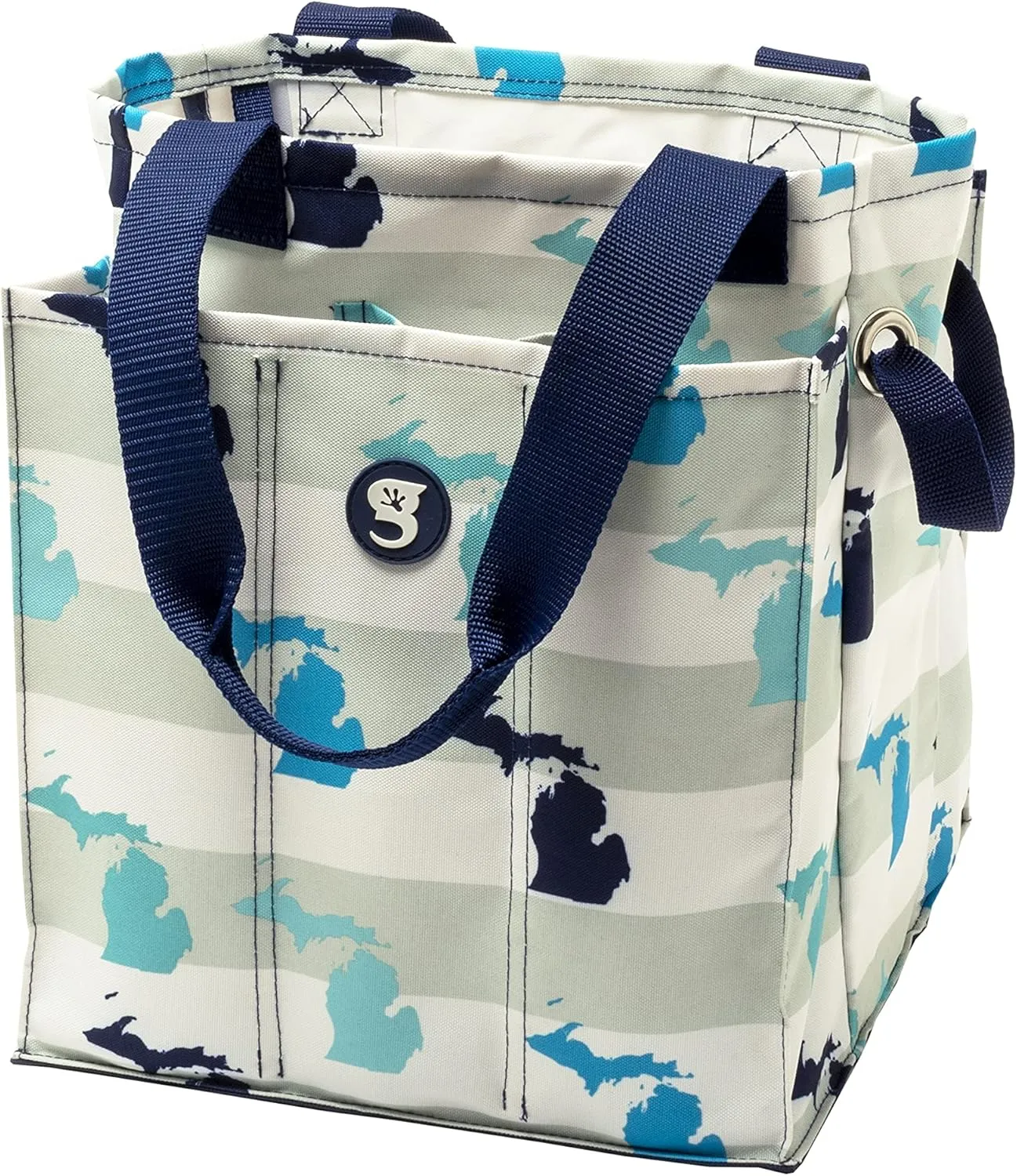 geckobrands 7 Pocket Market Tote Bags - Lightweight Multipurpose Organizer Pool Beach Travel Grocery Bag Multiple Pockets