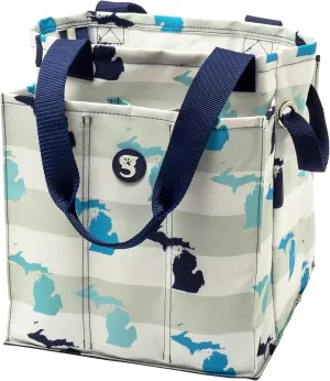 geckobrands 7 Pocket Market Tote Bags - Lightweight Multipurpose Organizer Pool Beach Travel Grocery Bag Multiple Pockets