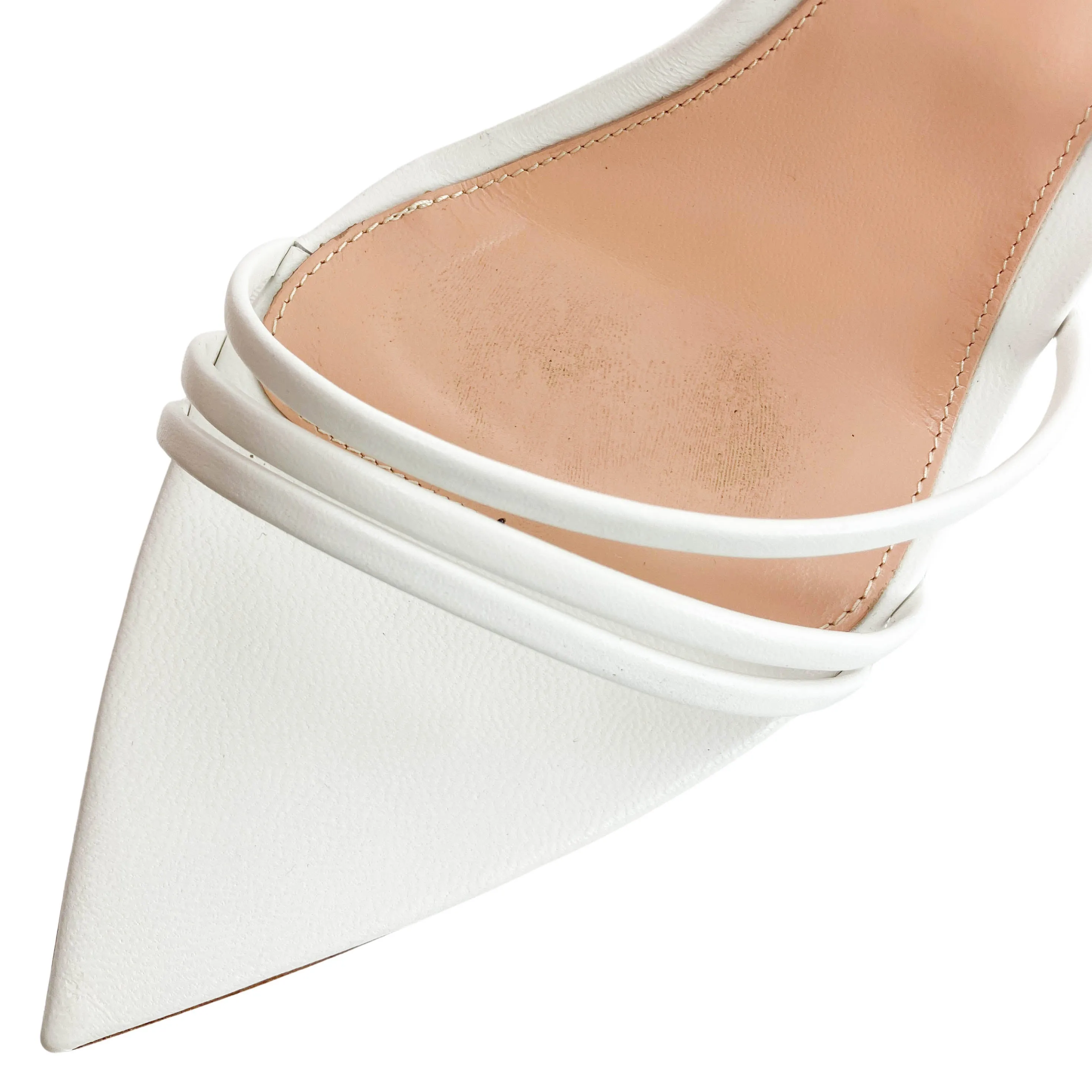 Gianvito Rossi Lace Up Sandals in Nappa White