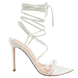 Gianvito Rossi Lace Up Sandals in Nappa White