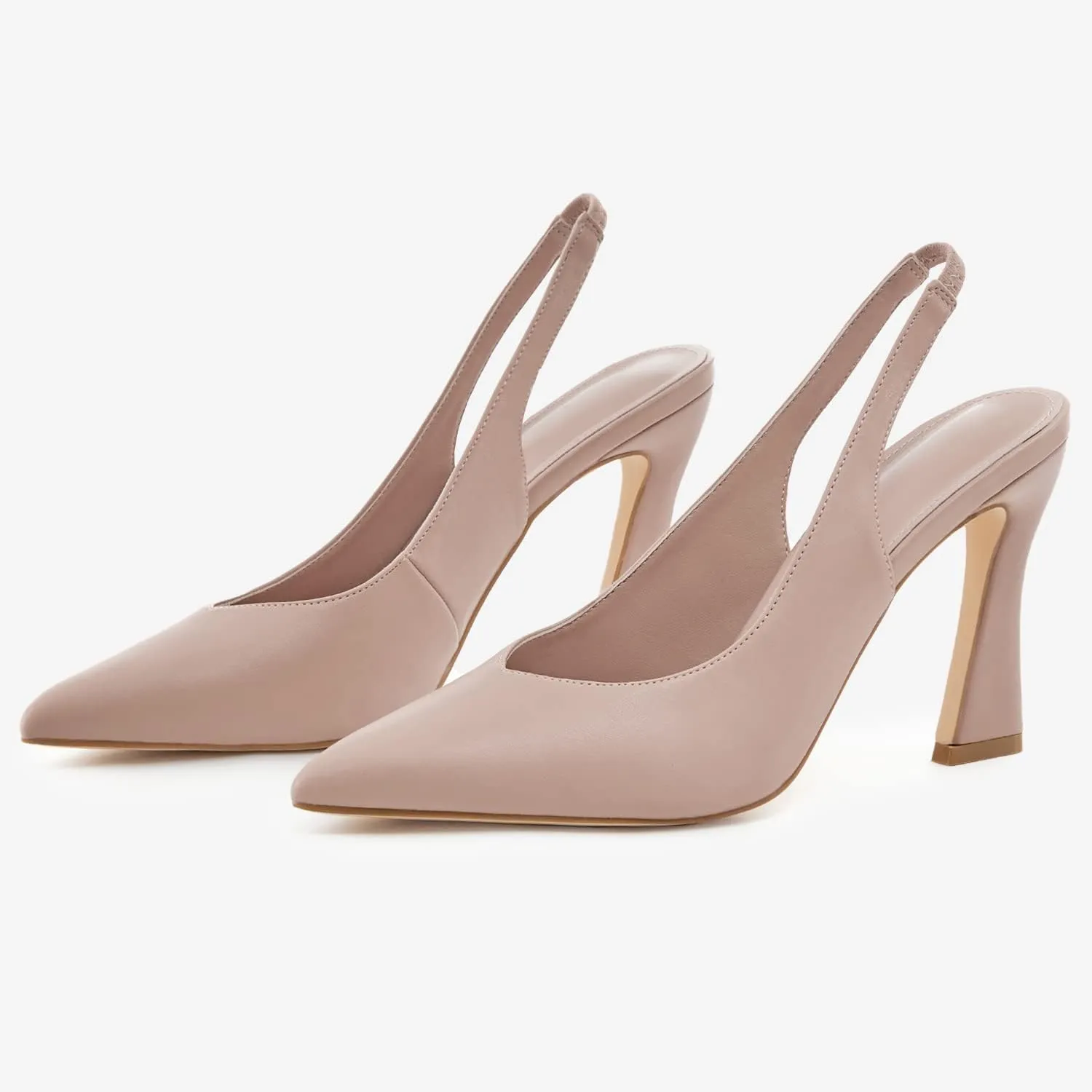 gihubafuil Womens Slingback Kitten Heels Closed Pointed Toe Wedding Party Dress Pumps Shoes