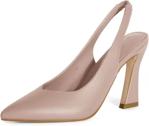 gihubafuil Womens Slingback Kitten Heels Closed Pointed Toe Wedding Party Dress Pumps Shoes