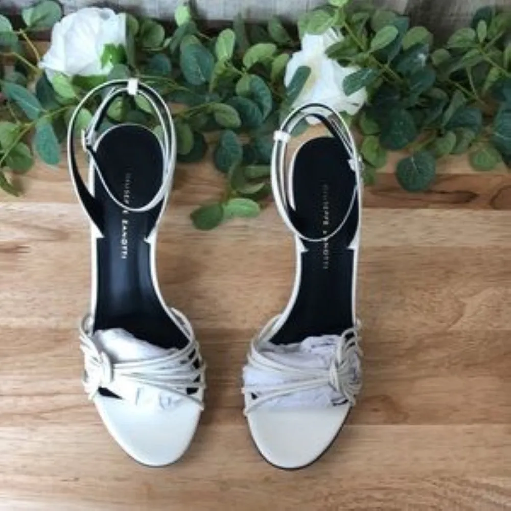 Giuseppe Zanotti Thin-Strap High-Heel Sandals Cream Size 6.5