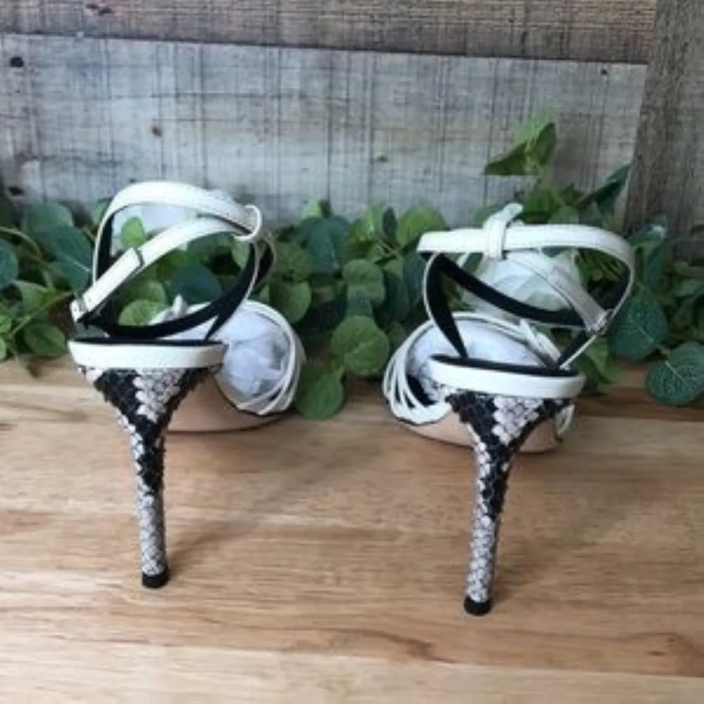 Giuseppe Zanotti Thin-Strap High-Heel Sandals Cream Size 6.5