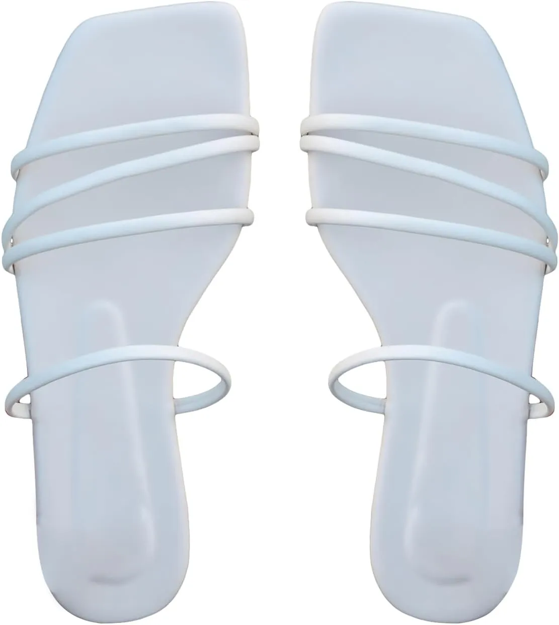 GORGLITTER Women's Cute Strappy Sandals Flat Sandals Toe Ring Summer Slide Sandal Slip on Flip Flops