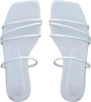 GORGLITTER Women's Cute Strappy Sandals Flat Sandals Toe Ring Summer Slide Sandal Slip on Flip Flops