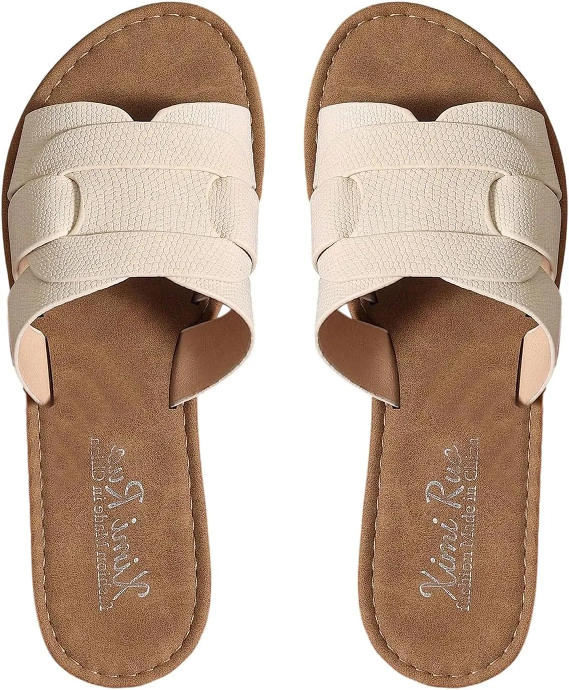 GORGLITTER Women's Open Toe Dressy Beach Sandal Trendy 2025 Comfy Flat Slide Summer Sandals