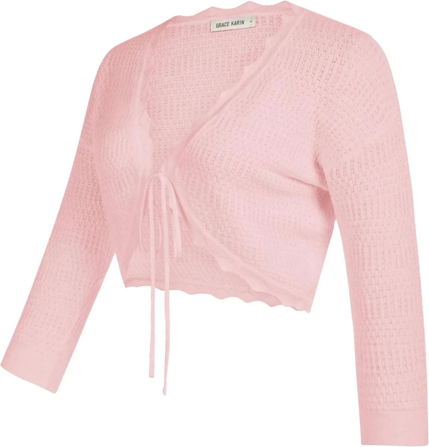GRACE KARIN Women's 3/4 Sleeve Bolero Shrug Lightweight Open Front Cropped Cardigan Knit Shrugs for Dresses