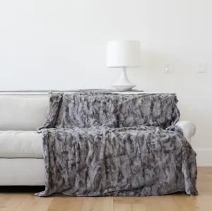 GRACED SOFT LUXURIES Oversized Throw Blanket Living Room Decor Softest Warm Elegant Aesthetic Comfy Cozy Faux Fur for Home, Couch, Sofa, Bed, Chair (XL 60" x 80", Marbled Gray)