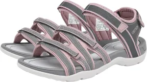 GRITION Women Hiking Sandals Girls, Outdoor Sport Water Shoes, Summer Flat Cross-Tied Sandals Open Toe Adjustable Walking Shoes