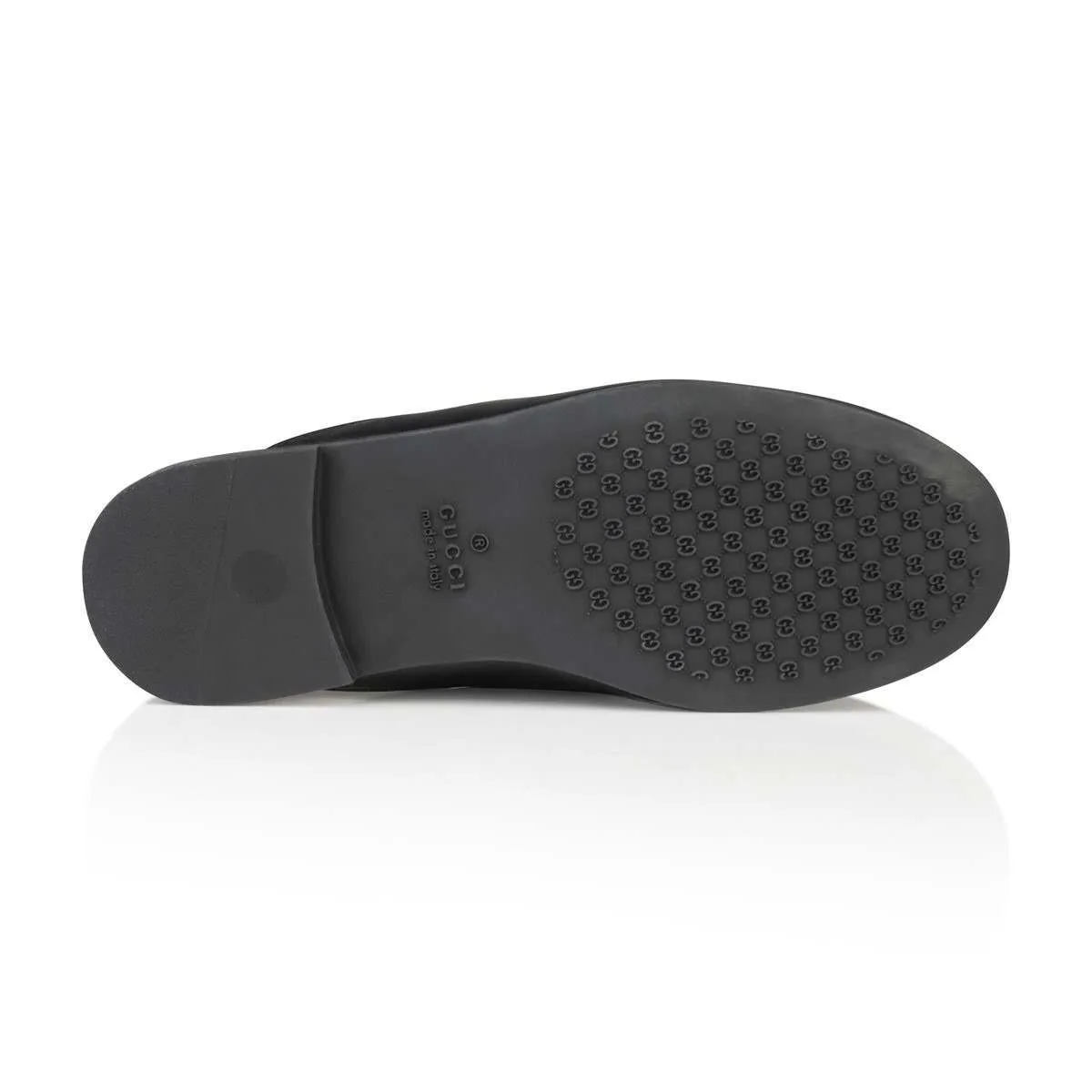 Gucci Kids Leather Princetown Loafer Slides in Black
