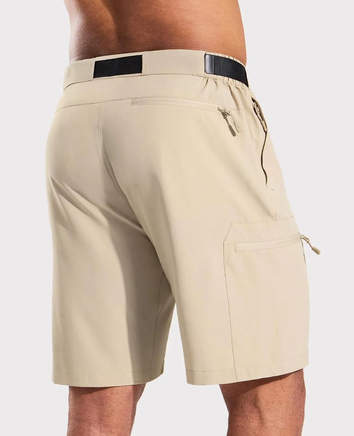Haimont Men's Quick Dry Hiking Cargo Shorts 9in Lightweight Water Repellent UPF50 Travel Camping Shorts 5 Zipper Pockets