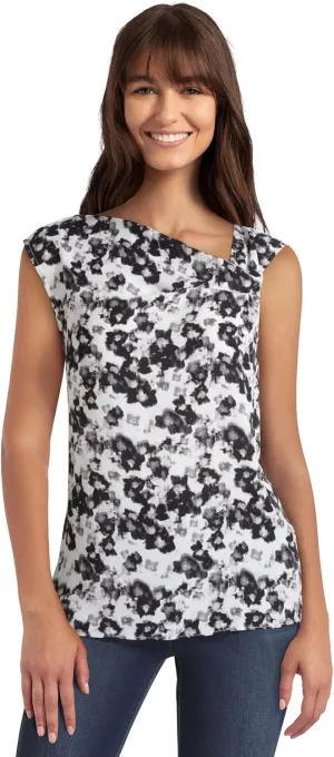 HALSTON H Twist Neck Blouse
