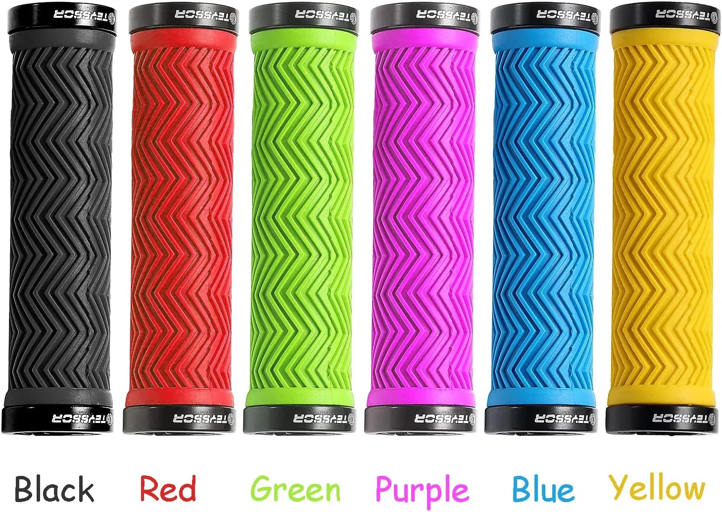 Handlebar Grips Mountain Bike Grips Double Lock On, Non-Slip Shock Absorbing Bicycle Handlebar Grips 130mm for MTB Downhill Bike Grips