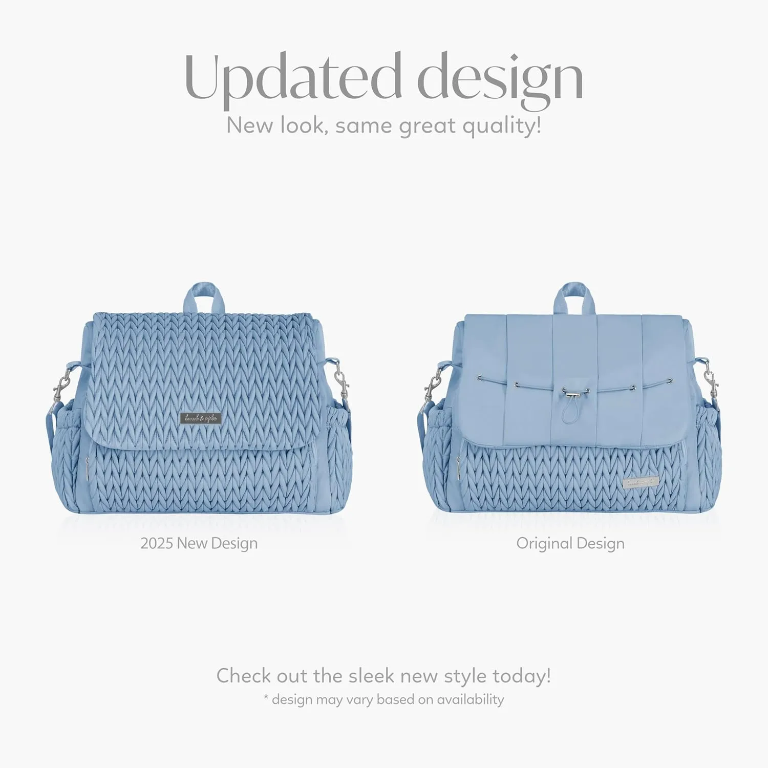 Hannah & Sophia Belle Convertible Baby Diaper Backpack & Bag in Moonmist Blue, Large Size, Dual Sided Water Resistant Changing Mat Included, Detachable Shoulder Straps, Easy To Use