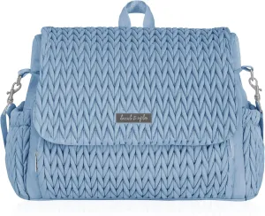 Hannah & Sophia Belle Convertible Baby Diaper Backpack & Bag in Moonmist Blue, Large Size, Dual Sided Water Resistant Changing Mat Included, Detachable Shoulder Straps, Easy To Use
