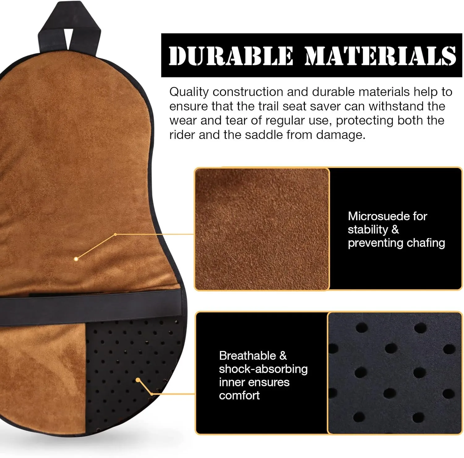 Harrison Howard Trail Seat Saver Western Tack Saddle Ride-on Pad with Cushion Bottom Helps Distribute Back Pressure