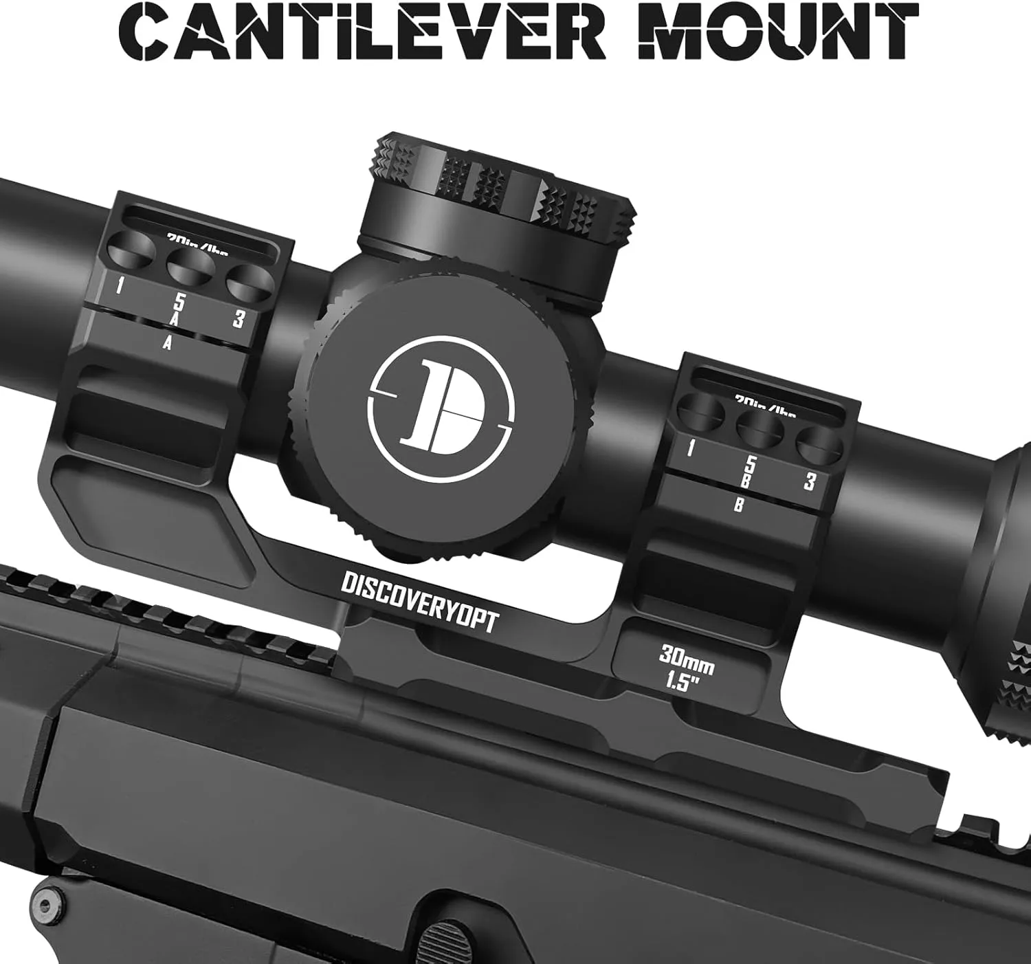 Heavy Duty Cantilever Scope Mount, One-Piece 20 MOA Picatinny Offset Dual Ring 30mm 34mm Scope Mount