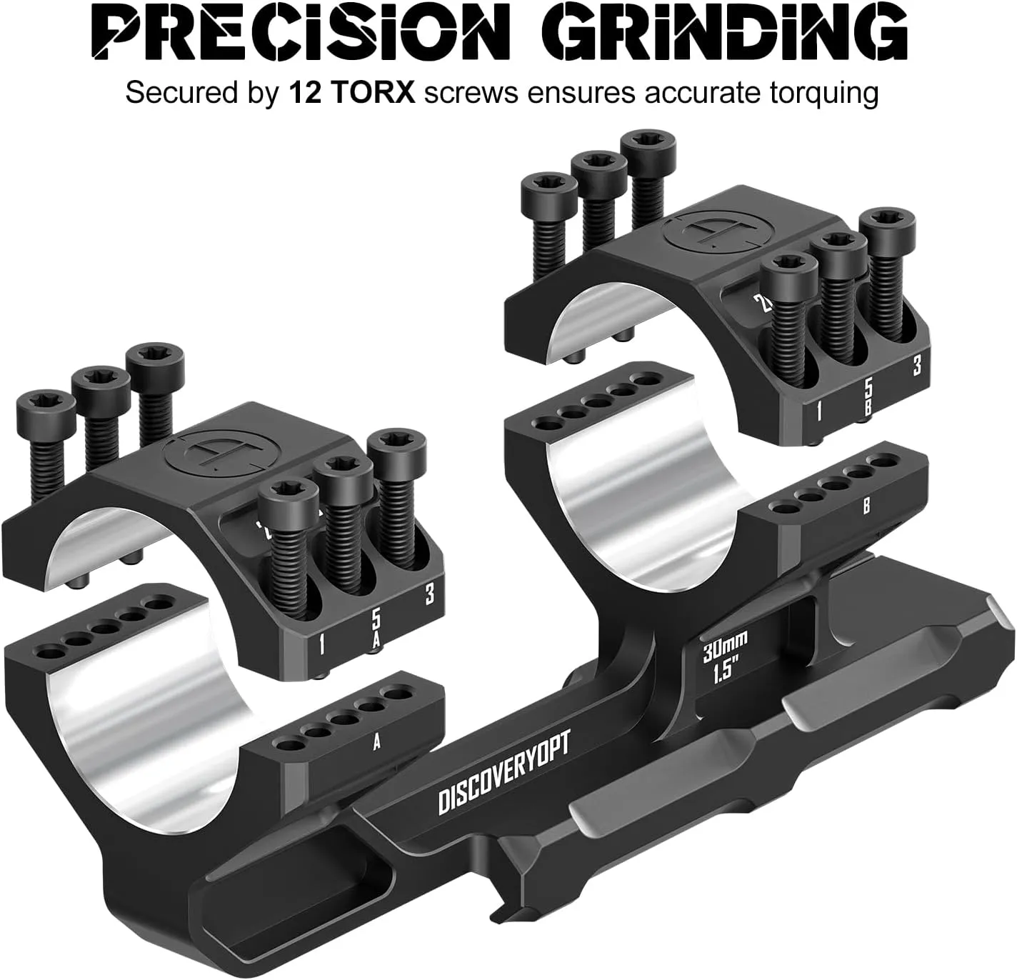Heavy Duty Cantilever Scope Mount, One-Piece 20 MOA Picatinny Offset Dual Ring 30mm 34mm Scope Mount