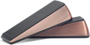 Heavy Duty Zinc Door Stopper 2 Pack - Metal & Rubber Wedge with Anti-Scuff for Bottom, Durable Floor Door Stop, Scratch-Resistant Modern Design - Secure Door Holder for Home/Office(Red Bronze)
