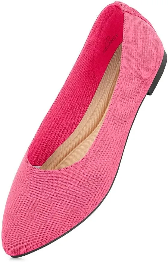 Herstyle Women's Flats – Dressy Pointed Toe Knit Ballet Flat Shoes with Memory Foam | Slip-On, Foldable & Comfortable for Work, Office, Party & Travel (2025 Trend)