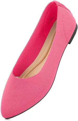 Herstyle Women's Flats – Dressy Pointed Toe Knit Ballet Flat Shoes with Memory Foam | Slip-On, Foldable & Comfortable for Work, Office, Party & Travel (2025 Trend)