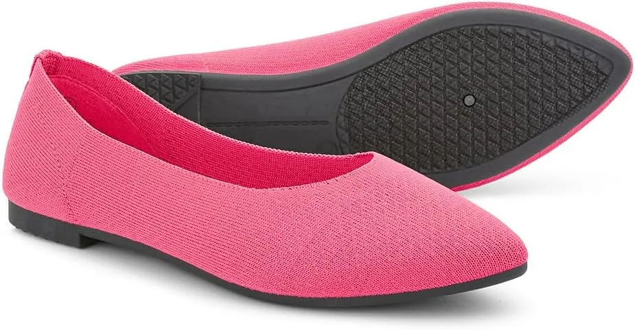 Herstyle Women's Flats – Dressy Pointed Toe Knit Ballet Flat Shoes with Memory Foam | Slip-On, Foldable & Comfortable for Work, Office, Party & Travel (2025 Trend)