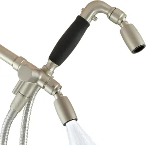 High Sierra Showerheads® - Solid Metal 2.0 GPM High-Flow 3-Way Shower Head and Handheld Combo Kit with Slip-Free Grip - Brushed Nickel