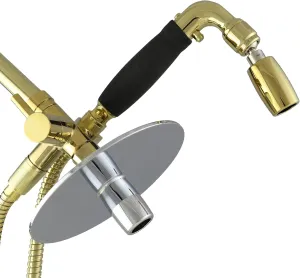 High Sierra Showerheads® - Solid Metal 3-Way Shower Head and Handheld Combo Kit. Reflection Shower Head & Handheld Shower Head w/Slip-Free Grip - Polished Brass