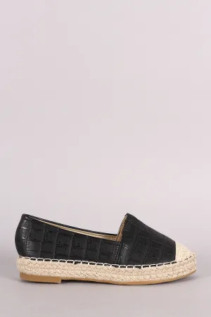 High-standard Crocodile Espadrille Endless variety Loafer Slip On Braided Flat Print