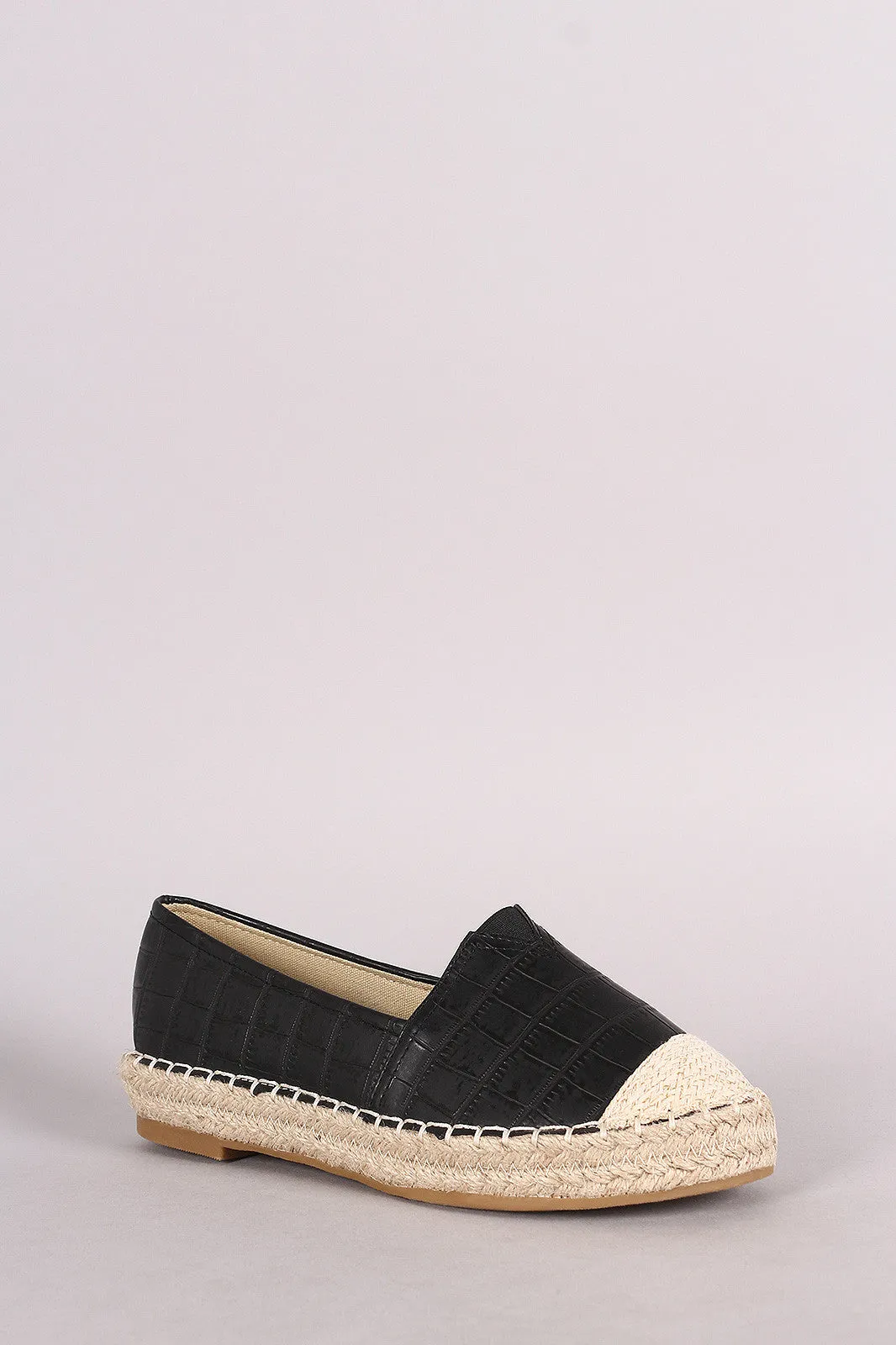 High-standard Crocodile Espadrille Endless variety Loafer Slip On Braided Flat Print