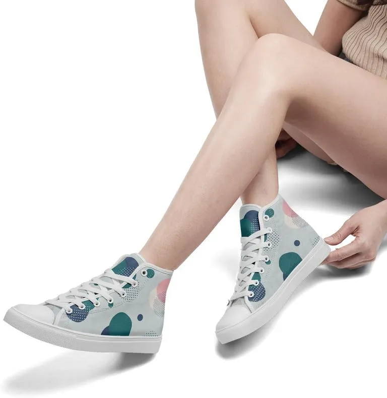 High-top Canvas Shoes for Girls Boys Lightweight Yoga Casual Walking Sneakers Anti-Slip White Flat Footwear Unisex