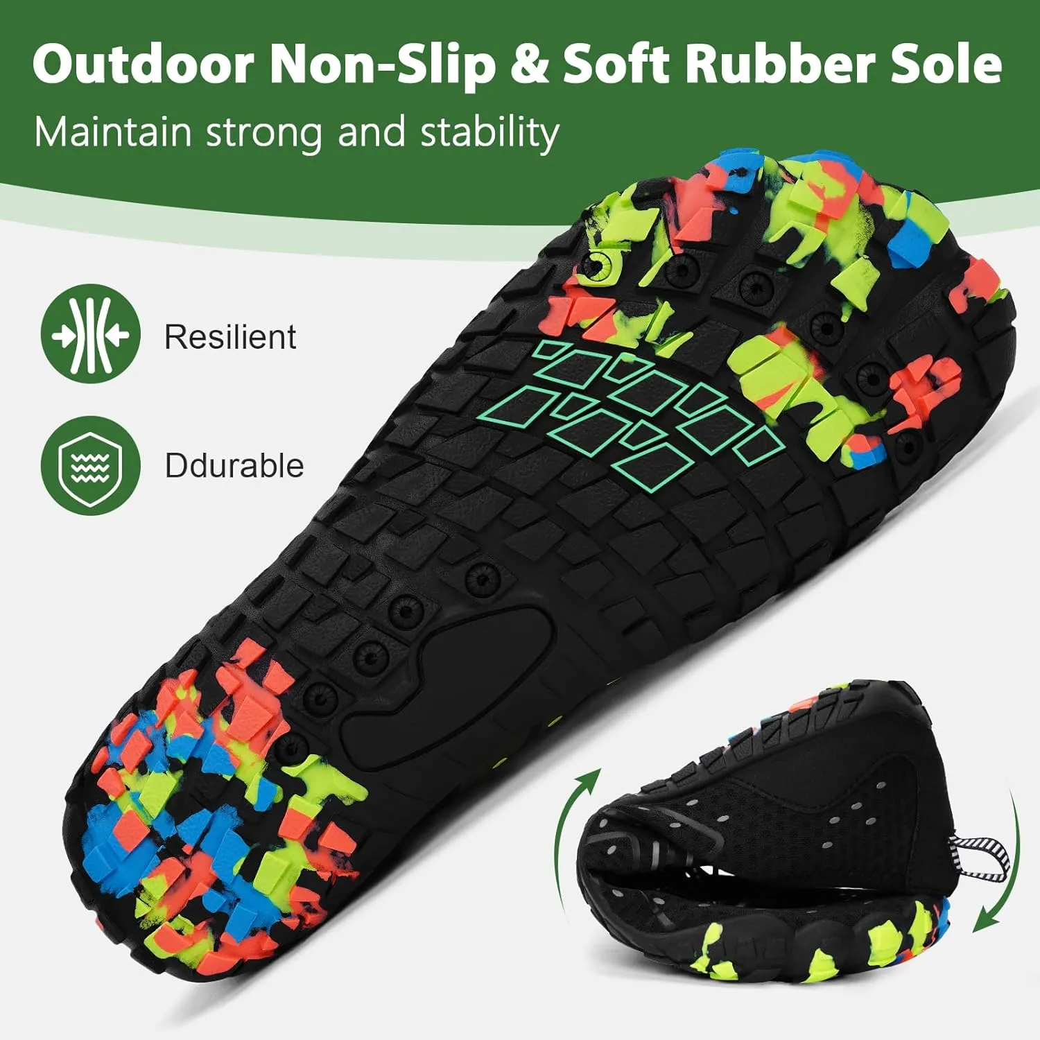 Hike Barefoot Water Swim Shoes for Women Men Footwear, Beach Sports Quick Dry Aqua Wide Toe Box Non-Slip Athletic Shoes for Pool River Hiking Diving Surfing Kayaking Boating Fishing Water Sports Gym