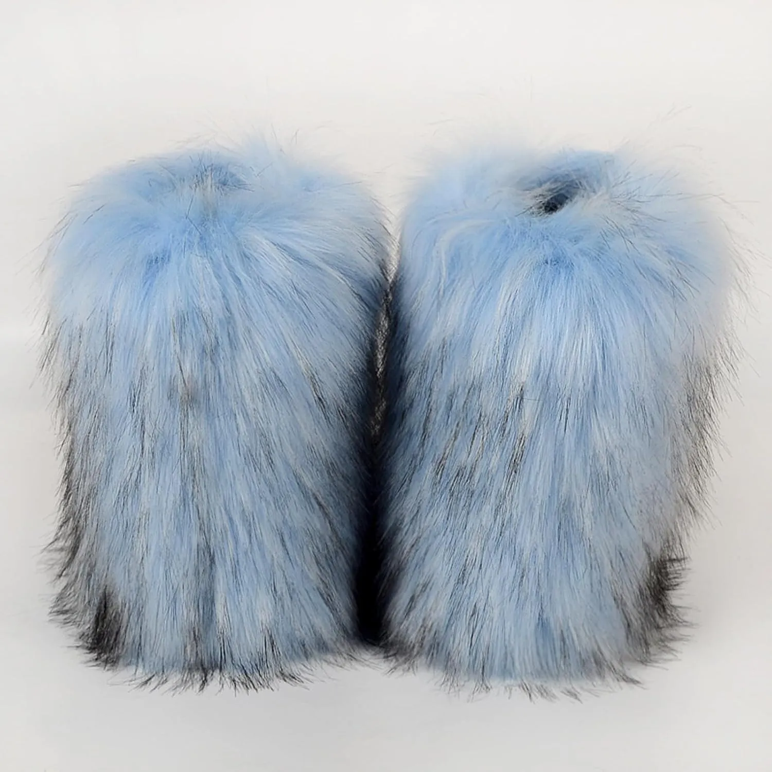 HINDOLA Womens Faux Fur Boots Fuzzy Fluffy Furry Round Toe Suede Boots Winter Comfy Plush Warm Snow Boots Comfortable Winter Ankle Booties Anti Slip Outdoor Indoor Flat Shoes