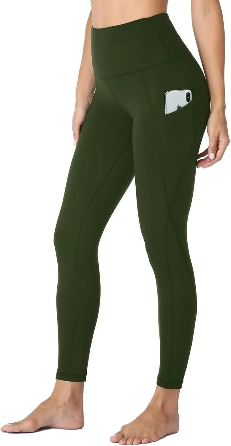 HLTPRO Leggings with Pockets for Women(Reg & Plus Size) - High Waist Tummy Control Yoga Pants with Pockets for Workout