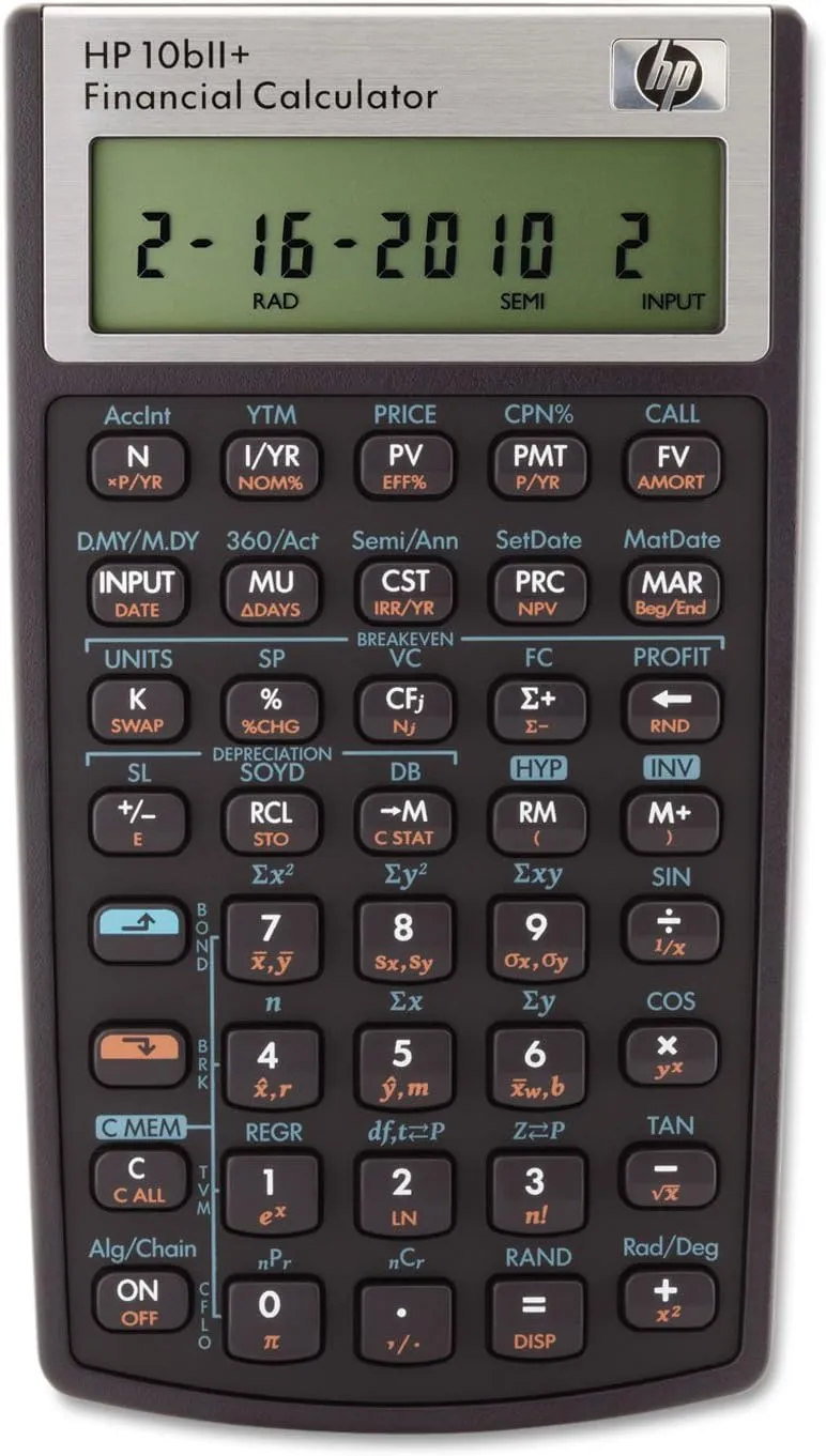 HP 2716570 10bII  Financial Calculator, 12-Digit LCD
