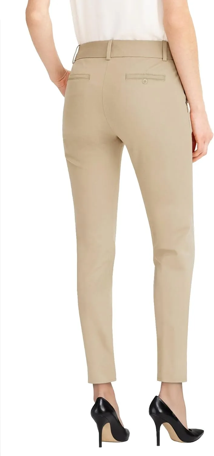 Hybrid & Company Womens Super Comfy Flat Front Stretch Trousers Chino Pants