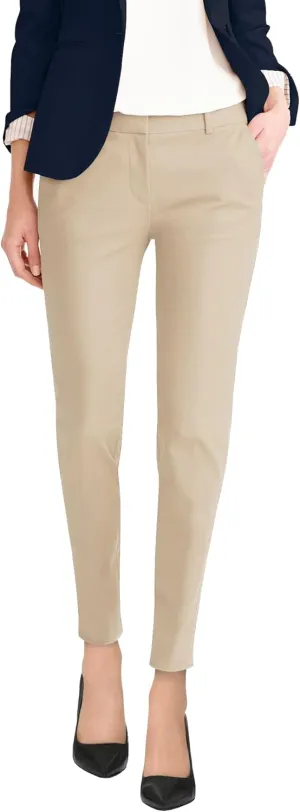 Hybrid & Company Womens Super Comfy Flat Front Stretch Trousers Chino Pants