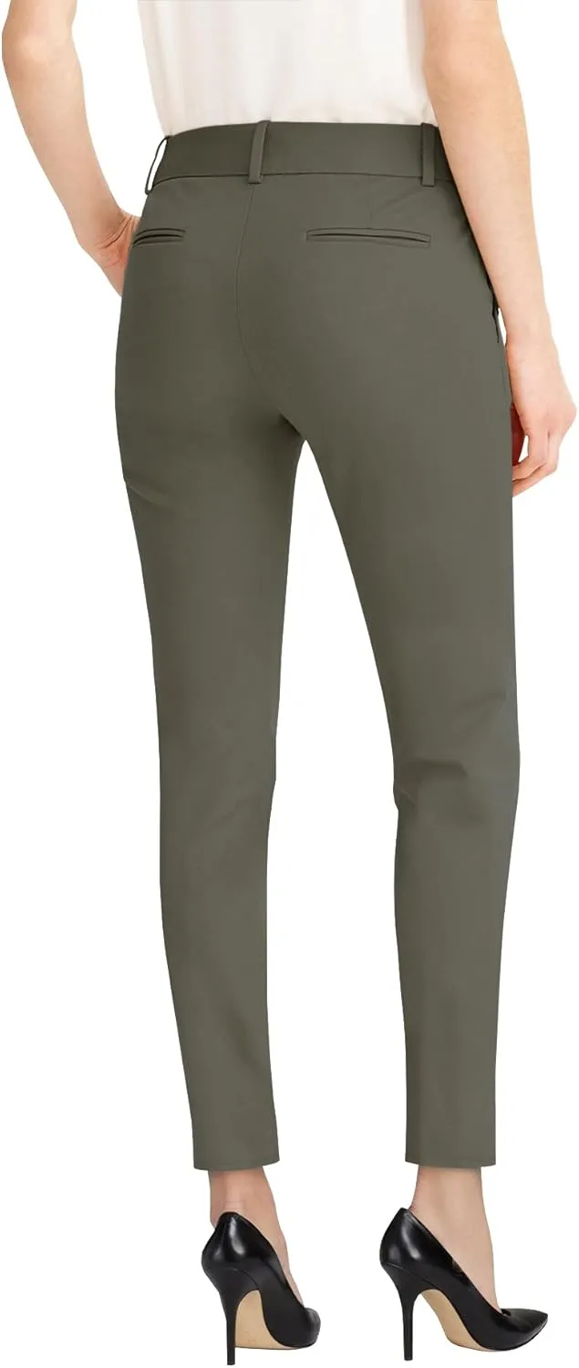 Hybrid & Company Womens Super Comfy Flat Front Stretch Trousers Chino Pants