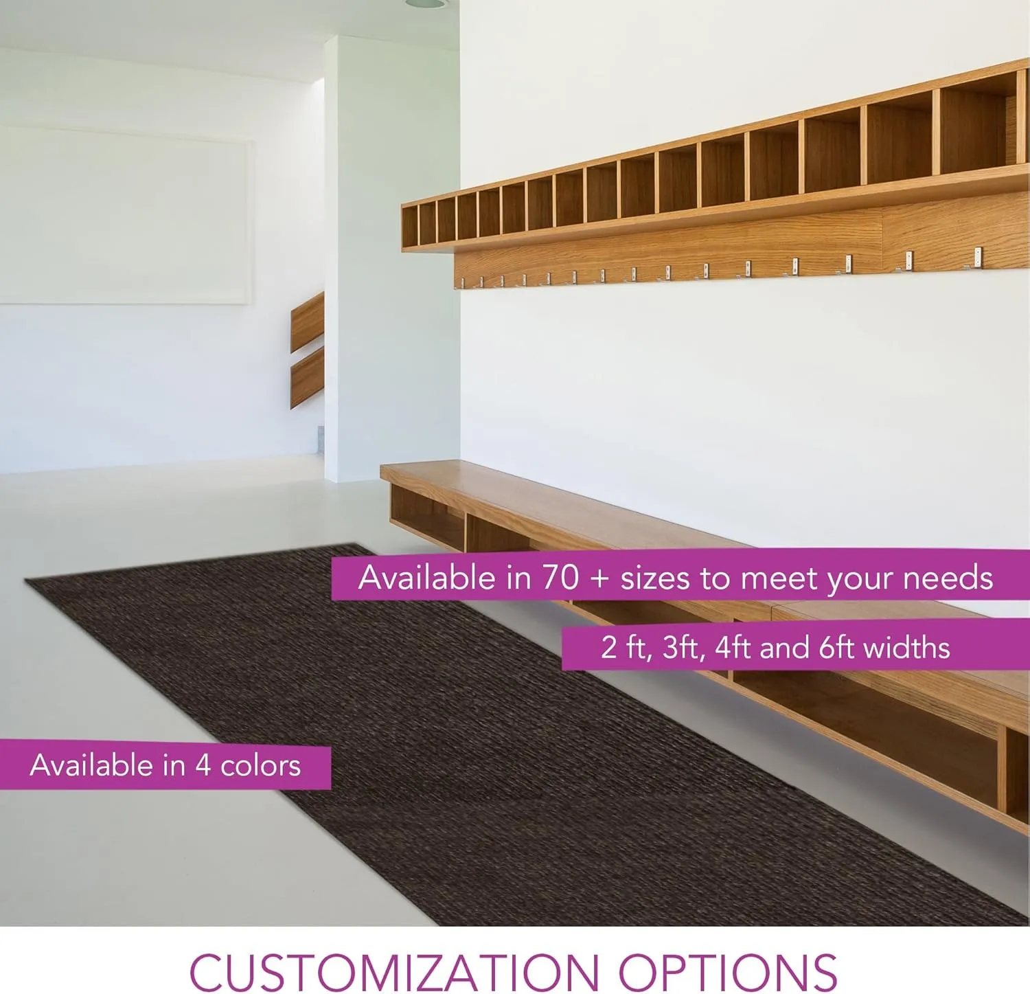 iCustomRug Spartan Weather Warrior Indoor/Outdoor Utility Ribbed Carpet Runner with Non-Slip Thermoplastic Rubber Backing, 3ft X 4ft Brown