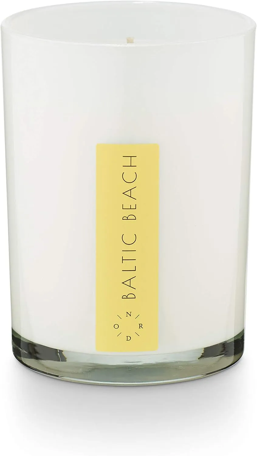 Illume Baltic Beach Seafare Glass Candle, 9.3 oz, White