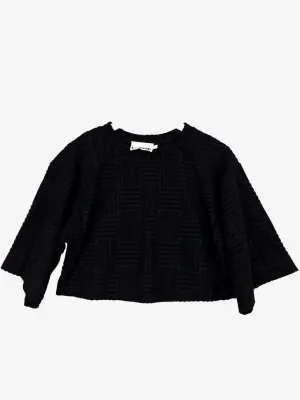 Indikah Textured Grid Comfy Cropped Top Size 6