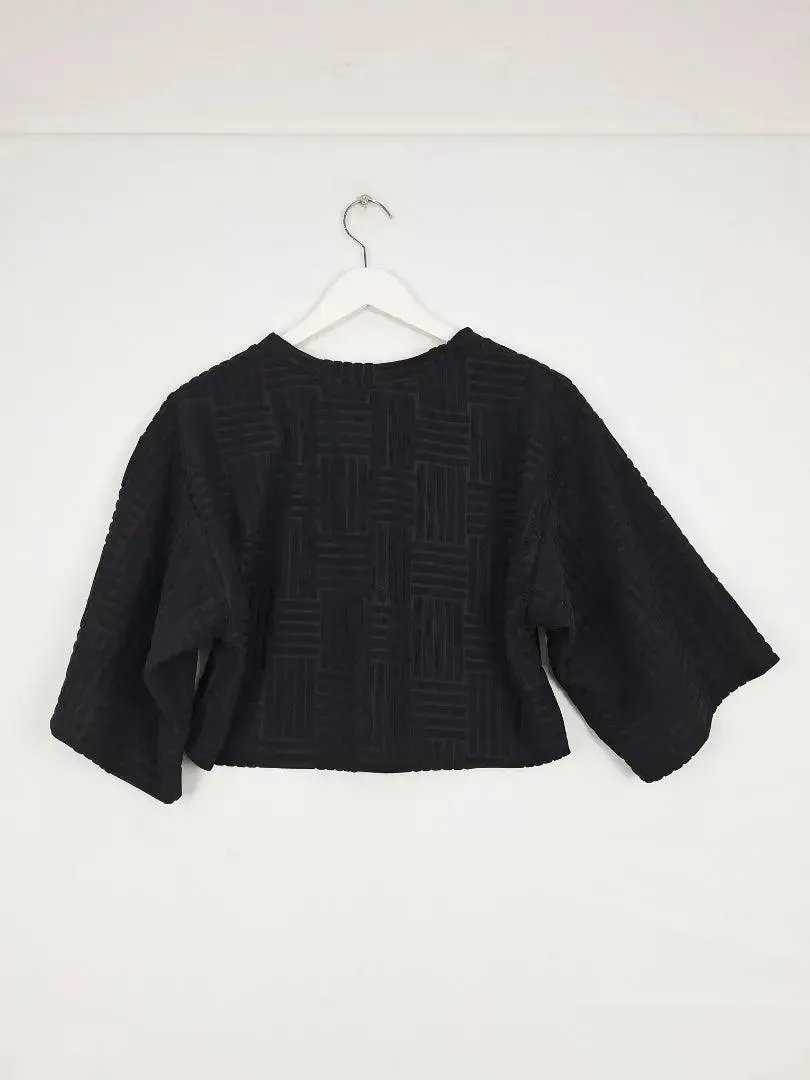 Indikah Textured Grid Comfy Cropped Top Size 6