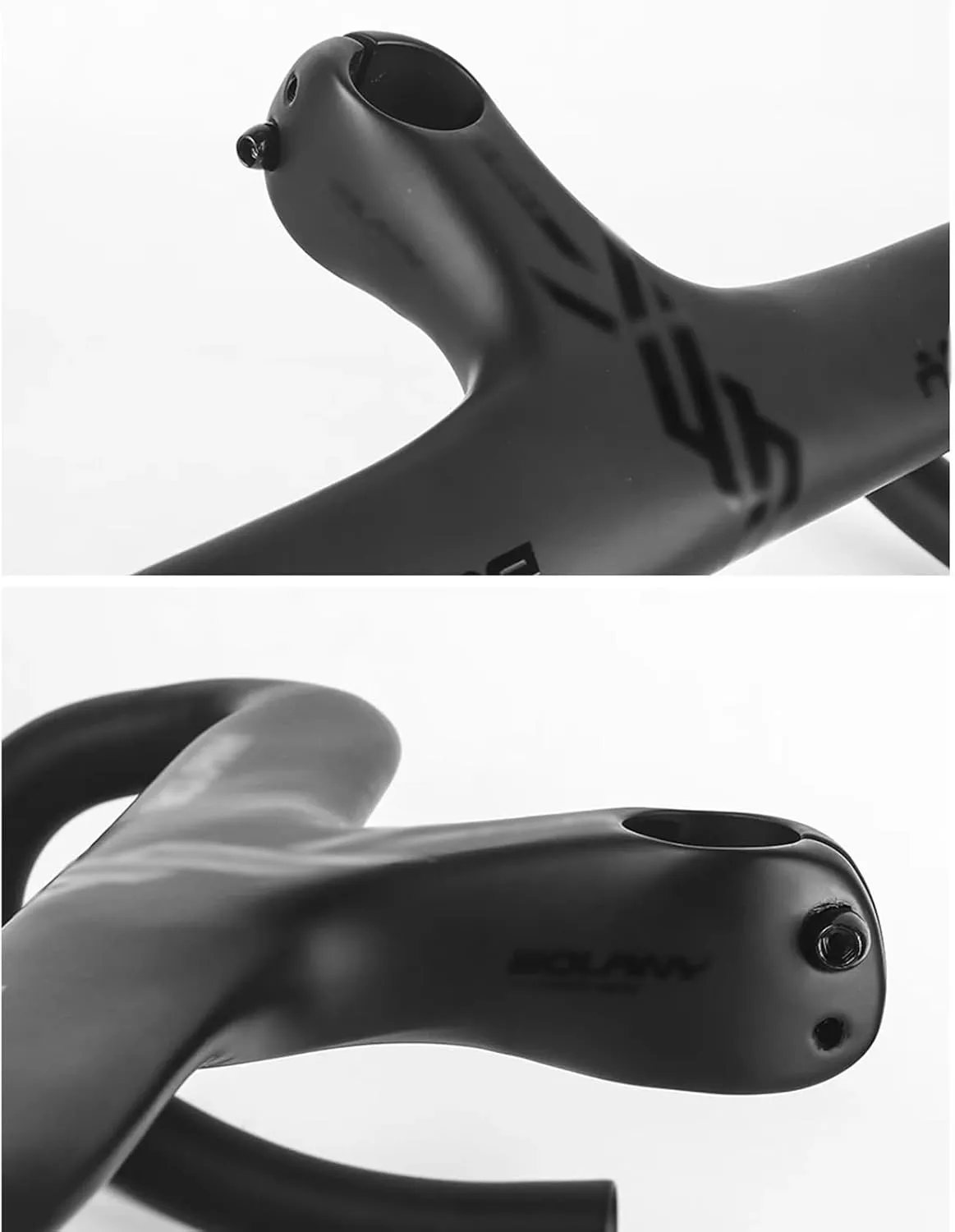 Integrated Handlebar, Road Bike Handlebar Aluminum Alloy Lightweight Drop Bar Bicycle -7Angle 420mm Matte Black Handlebar for Road Bicycle(Matte Black)