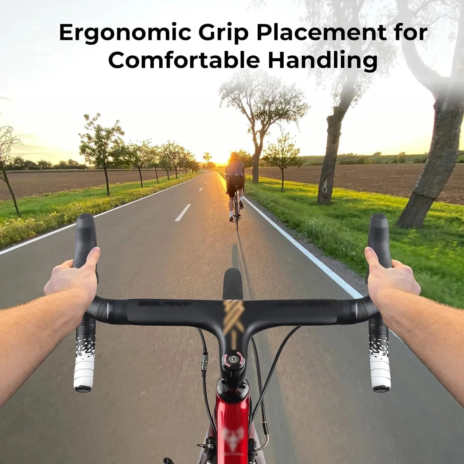 Integrated Handlebar, Road Bike Handlebar Aluminum Alloy Lightweight Drop Bar Bicycle -7Angle 420mm Matte Black Handlebar for Road Bicycle(Matte Black)