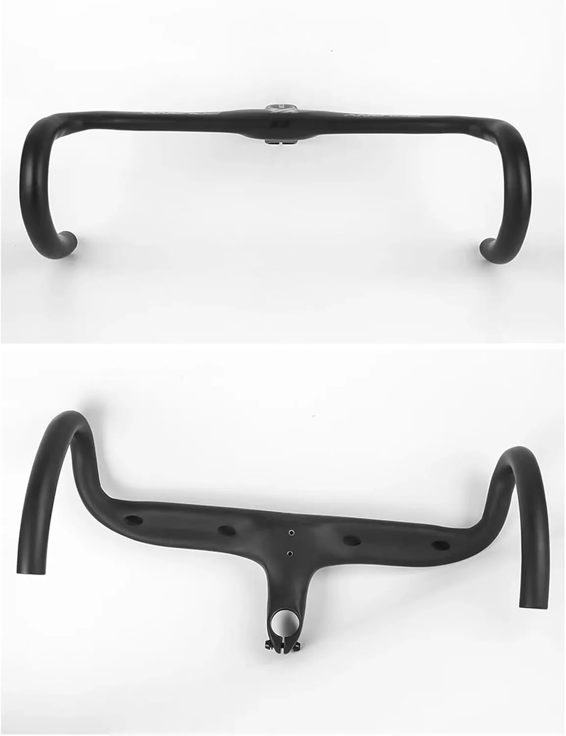 Integrated Handlebar, Road Bike Handlebar Aluminum Alloy Lightweight Drop Bar Bicycle -7Angle 420mm Matte Black Handlebar for Road Bicycle(Matte Black)