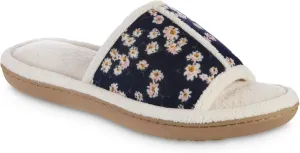 isotoner Womens Microterry Floral Print/Jersey Slide Slippers
