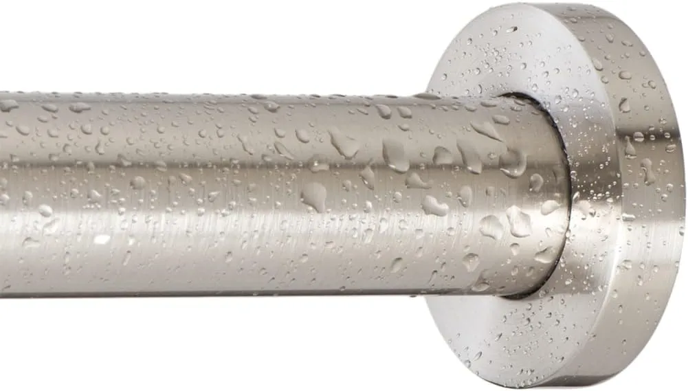 Ivilon Shower Tension Curtain Rod - Adjustable Spring Tension Rod for Shower Curtains, Bathroom, or Windows, Easy to Install, No Drilling Required, Rustproof, Adjustable 54 to 90 Inch Brushed Nickel